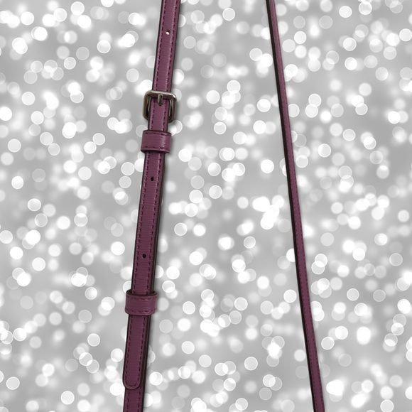 🦋Rare Color DKNY Lilac Genuine Leather Dome Crossbody Bag Silver Tone Chain - Picture 11 of 15